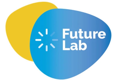 Logo FutureLab geel/blauw